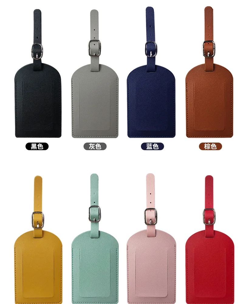 1PCS PU Luggage Tag Light Soft Travel Accessories Travel Color Airplane Luggage Tag Boarding Pass Suitcase Tag Pu Leather