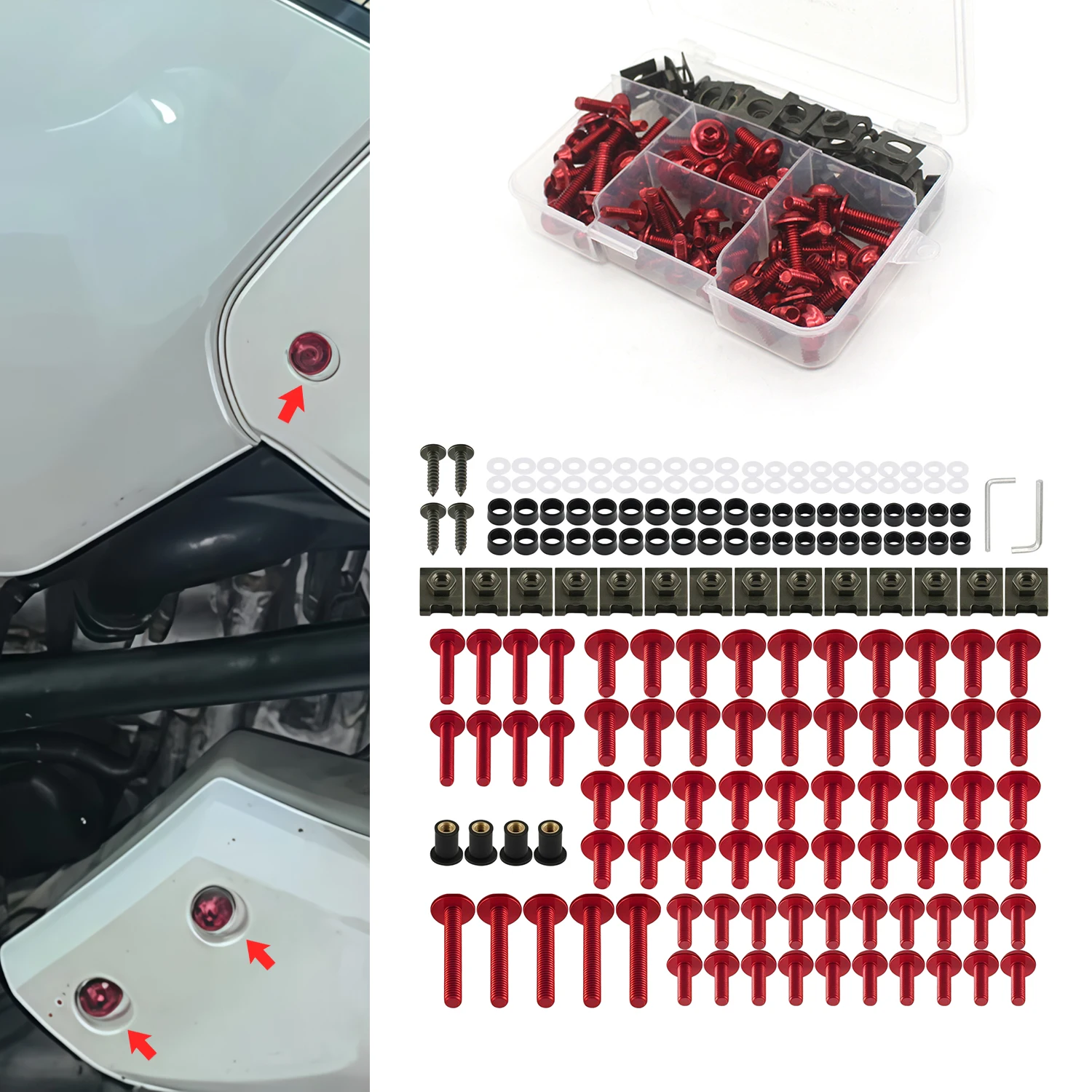 

Motorcycle Parts For Honda For Yamaha For Suzuki For Ducati Aluminum Colorful Fasteners Screws Set Fairing Bolt Kit