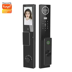 Tuya Wifi Remote Automatic Smart Door Lock Intelligent Electronic Digital Lock Built In Camera Fingerprint Face Recognition RFID