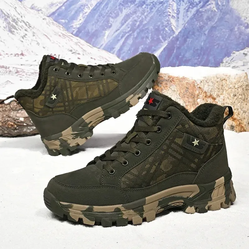 

Camouflage high-top men's and women's cotton shoes outdoor mountaineering breathable training shoes durable tactical shoes