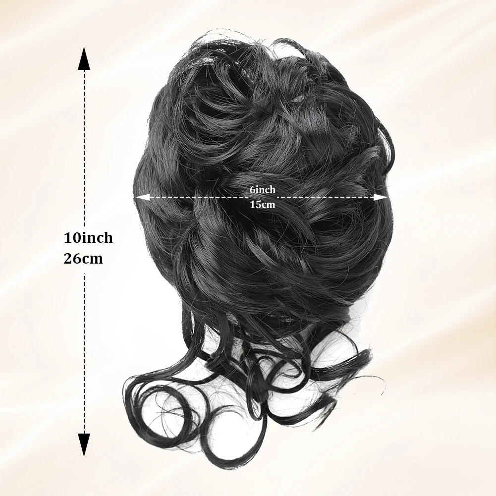 Messy Bun Hair Piece Synthetic Tousled Updo Hair Buns Extension 10-calowy elegancki klips z pazurem Kręcone włosy Bun Scrunchie dla kobiet