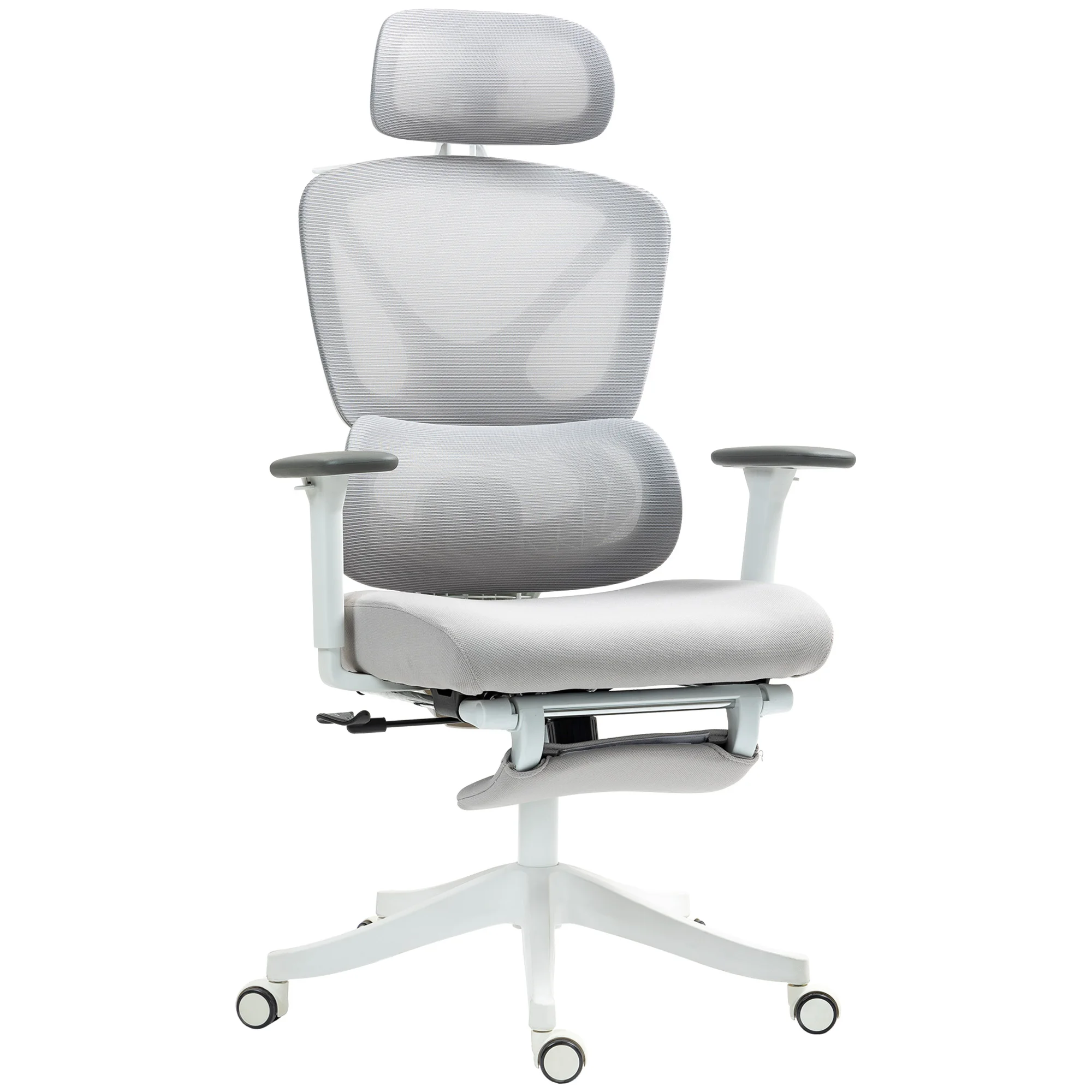 HOMCOM Silla de Escritorio de Malla Reclinable con Reposacabezas Giratoria Soporte Lumbar Reposapiés y Altura… — oferta en AliExpress