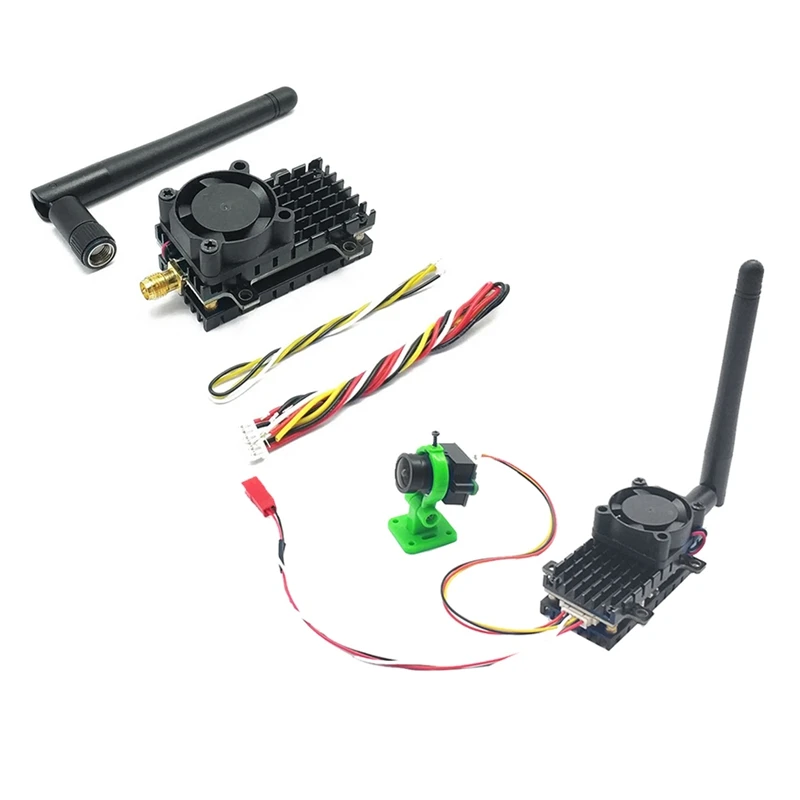 2W FPV Wireless Transmitter 2000MW 48CH+Receiver+1000TVL Cam Over 20Km Range 5.8Ghz Black For RC FPV Racing Drone