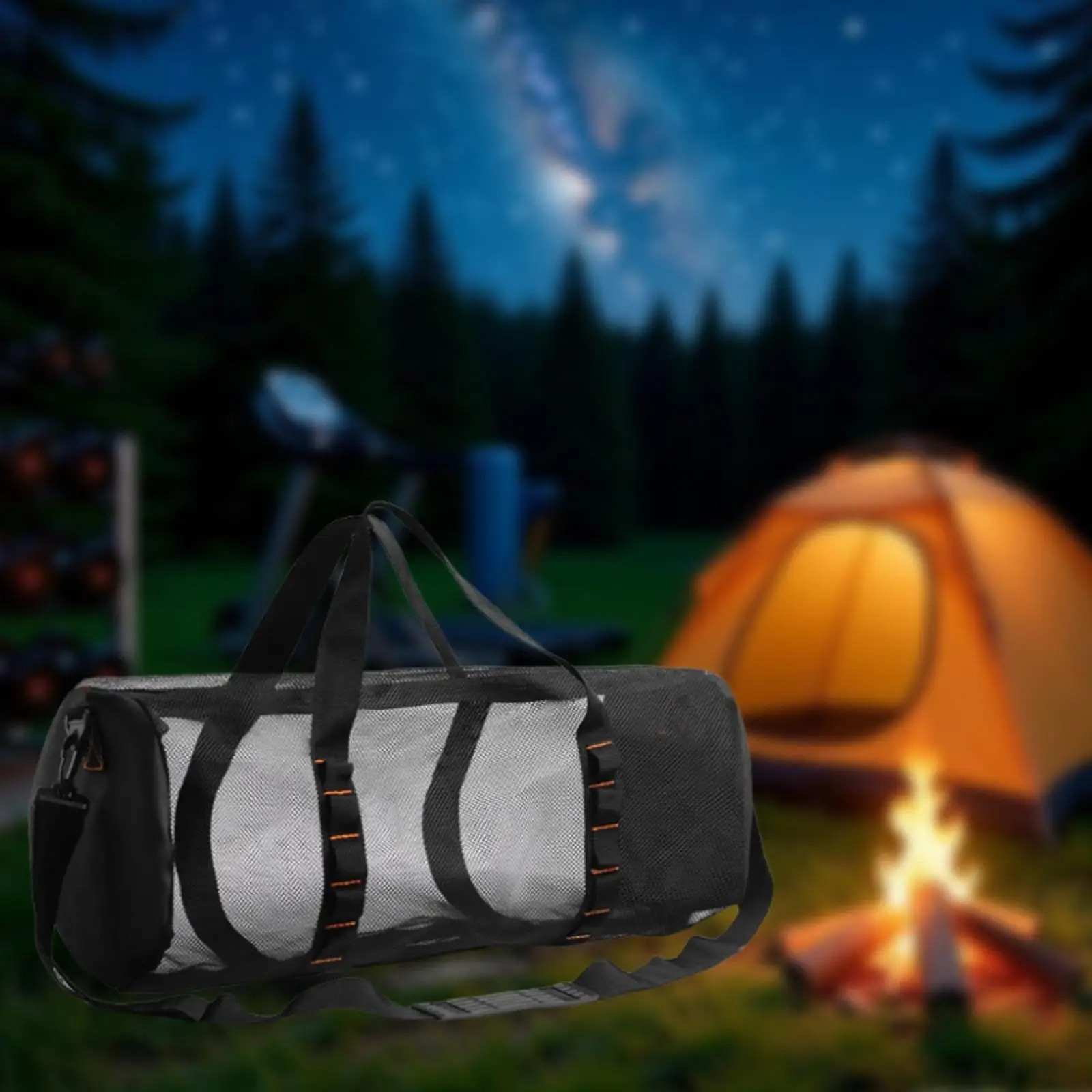 

Mesh Duffle Bag Mesh Beach Tote Bag Zipper Clouse Travel Shoulderbag Waterproof for Snorkeling Diving Beach Activities