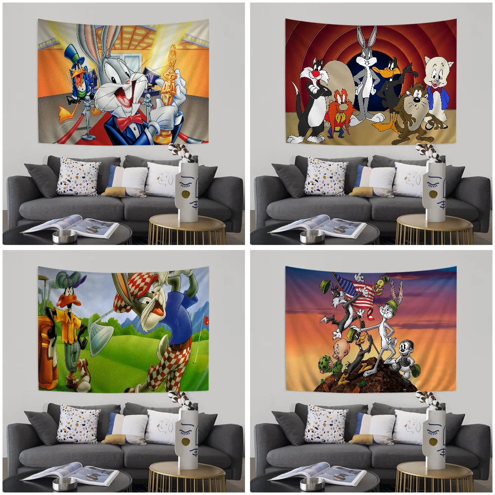 Funny B-Bugs B-Bunny Printed Large Wall Tapestry Wall Hanging Decoration Household Decor Blanket