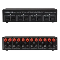 2 in 4 out passive power amplifier speaker selector switcher speaker switch splitter partition comparator lossless