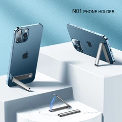 Eary Ultra-Thin Invisible Phone Kickstand Folding Invisible Portable Metal Cell Phone Stand Holder for iPhone Samsung Cellphones