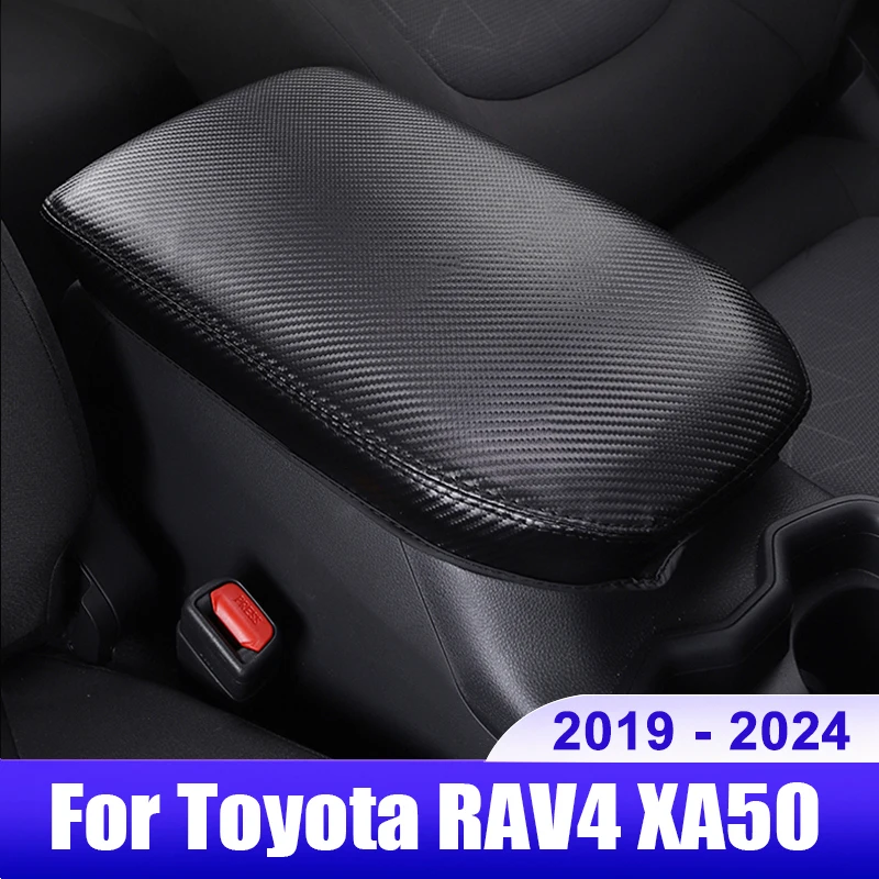 

For Toyota RAV4 XA50 2019 2020 2021 2022 2023 2024 RAV 4 Hybrid Car Armrests Storage Box Cover PU Leather Decoration Accessories