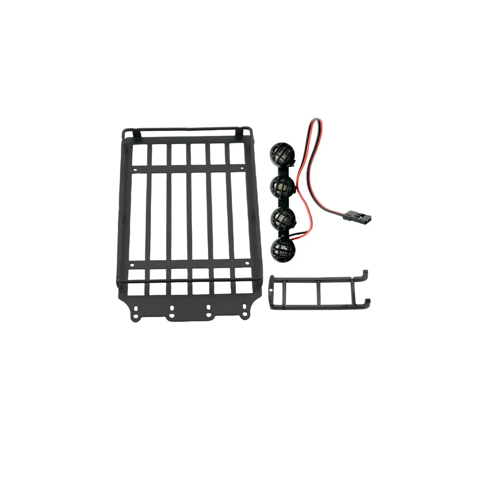 แร็คหลังคาอเนกประสงค์พร้อมไฟ LED สำหรับรถบังคับวิทยุ 1/18 JJRC C8801 อะไหล่รถบังคับแบบมีไฟสี่เหลี่ยม