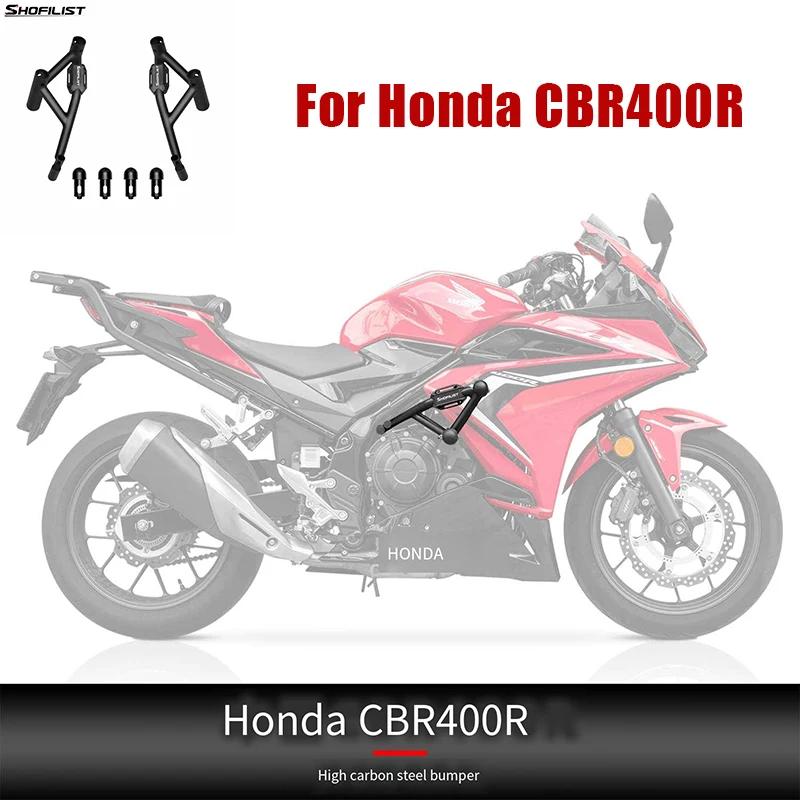 

Защита кузова подходит для модифицированного бампера Honda CBR400R, защита из высокоуглеродистой стали, пружинная амортизация, защита от падения, защита кузова