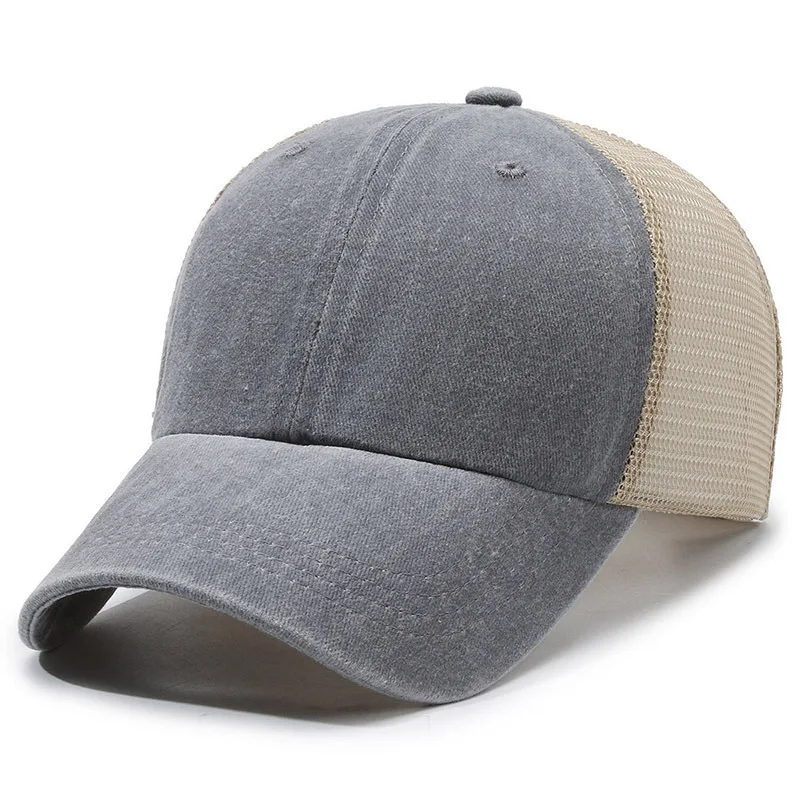 Customized Printed Logo Washed Do Old Duck Tongue Cap Retro Baseball Hat Breathable Mesh Caps Men's And Women's Sunscreen Hats