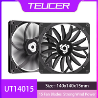 TEUCER UT14015 140MM Chassis Cooling Fan 4PIN PWM Silent Thin Fan Magnetic Floating Bearings 300-1100RPM PC Cooling Quiet Fan