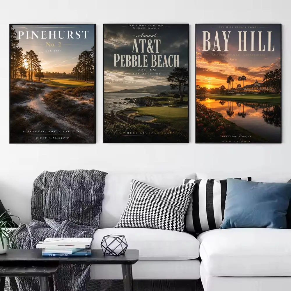 Vintage Golf Course Wall Art Poster Modern Minimalist Wall Art Prints Poster Home Decor Interior Bedroom Living Room