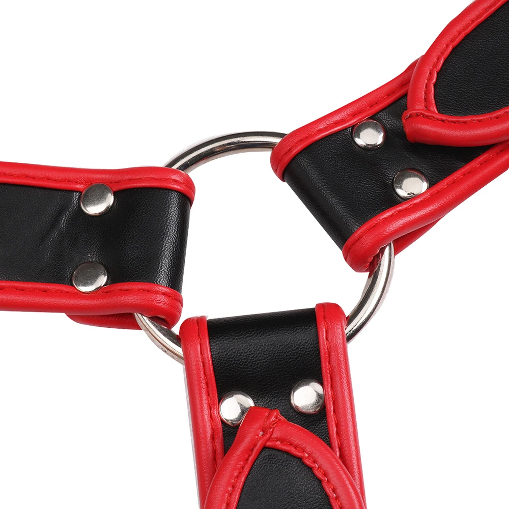 Gay Rave Harness Fetish Clothing Rave Sexual Leather Chest Men Harness Belts Adjustable BDSM Body Bondage Cage Harness Straps