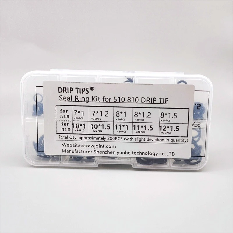1box Multi‑Size DRIP TIPS NBR Nitrile Seal Ring Kit for 510 810 DRIP TIP - view 6