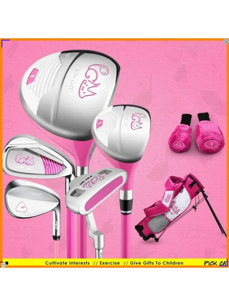 Kinder-Golfschläger-Set für 3-12 Jahre alte Jungen und Mädchen, Graphitschaft, Junior-Anfänger-Trainingsset, Holz-, Eisen- und Putter-Schläger mit Golftasche, Geschenk