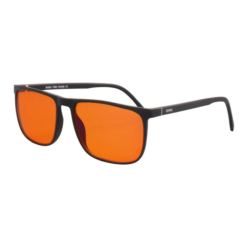 نظارات SHINU لحجب الضوء الأزرق مع عدسات حمراء تحمي عينيك من الإجهاد الرقمي نظارات نوم جيدة للرجال عدسة عين حمراء #5