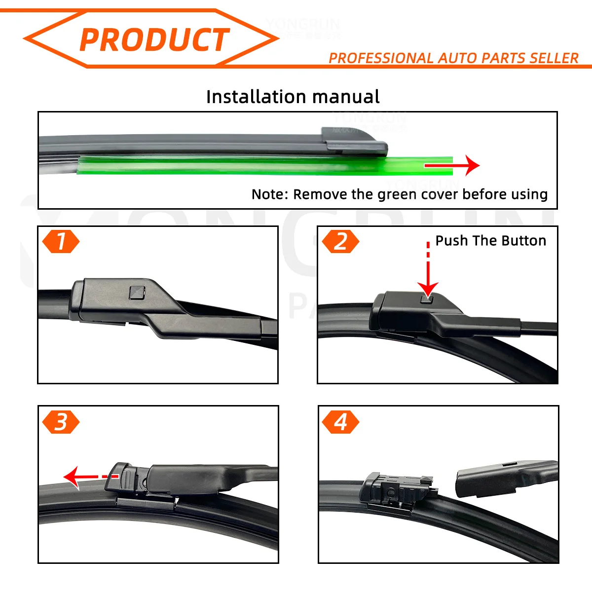 Auto-Scheibenwischerblatt Universal 13 bis 28 Zoll Top-Lock Frontwischer Ersatz Leise Langlebig Allwetter Auto-Zubehör – Detail 7