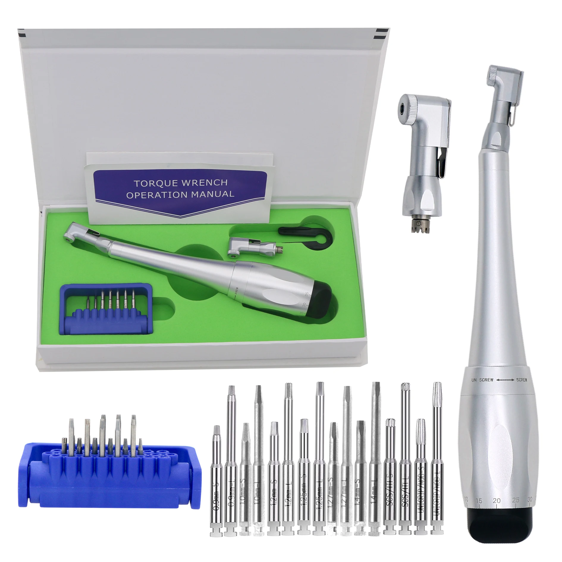 

Dental Implant Universal Torque Wrench Handpiece Screwdriver Prosthetic Kit with 16Pcs Screwdriver SD Torque Wrench Kit