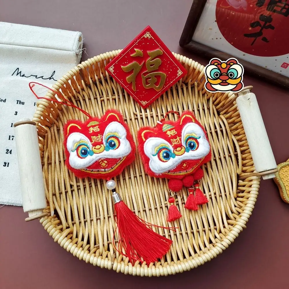 Chinese Style Lion Dance Tassels Pendant Year of Horse Awakened Lion Lion Dance Keychain Traditional Lucky Chinese New Year Gift