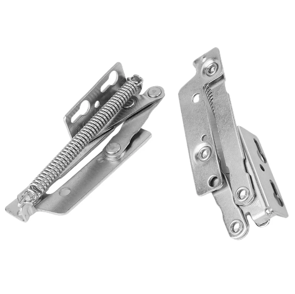 Door Hinges Sprung Hinges Silver Smooth 2pcs Support 80 Degree 84mm*21mm Attachment Cupboard Door Door Flap Lift