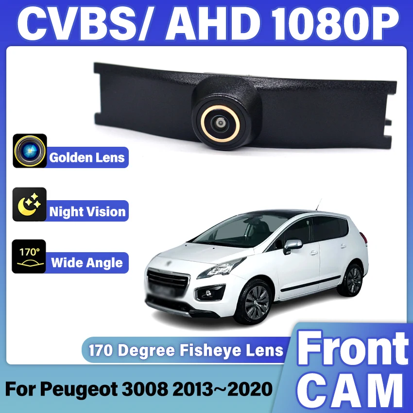 Car Front Grille Camera For Peugeot 3008 2013~2019 2020 Car Special Front AHD Camera High Quality Waterproof Night Vision CCD