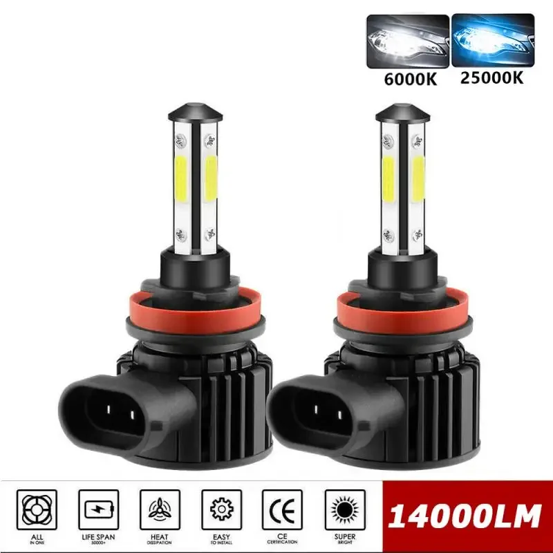 

2pcs 360 Degree LED 14000LM H7 H11 LED Bulb H1 H4 H8 H9 9005 HB3 9006 HB4 Auto Car Headlight 6000K Fog Light 12V H7 Led