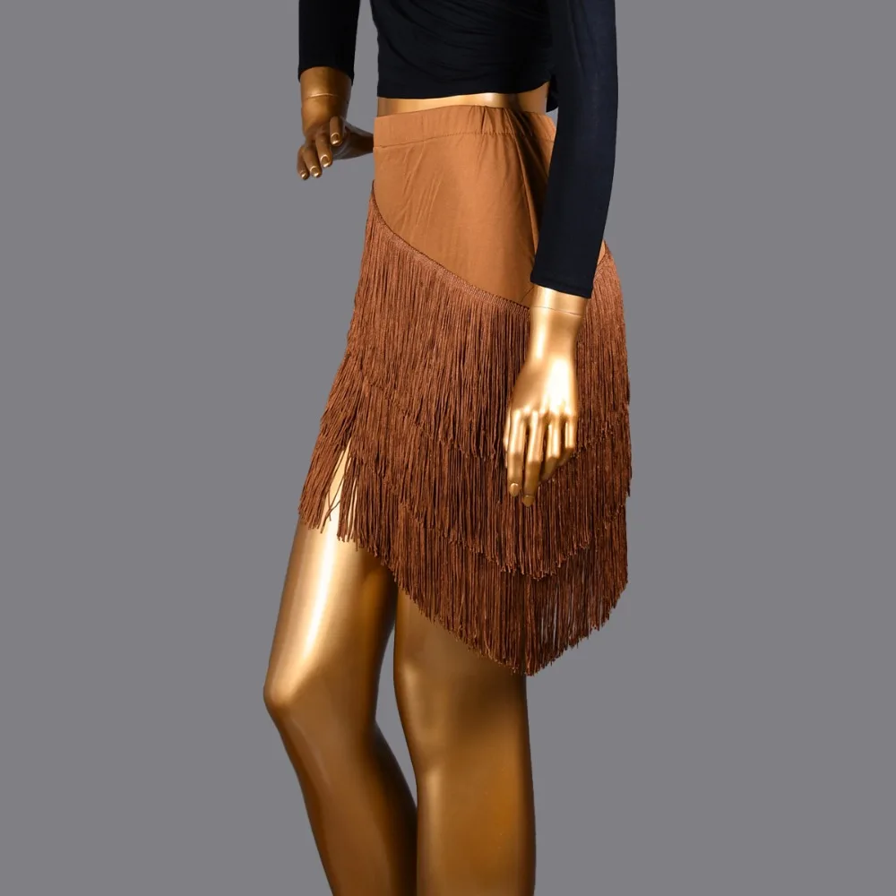 

Женская юбка с бахромой для латинских танцев - юбка для танцев с бахромой с большим подолом, современная танцевальная одежда для бальных танцев и сальсы