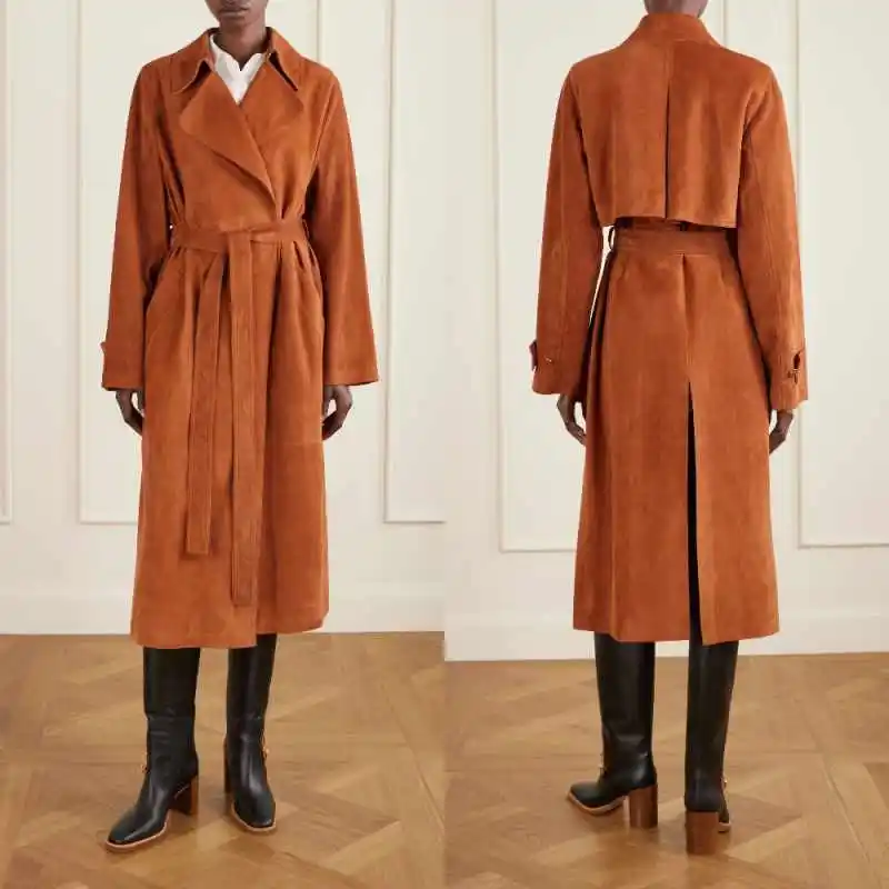 

Elegant Women's Wool Overcoat 1 Piece Midi Length Single Breasted Peaked Lapel with Belt Coat Formal Occasion Office Customized