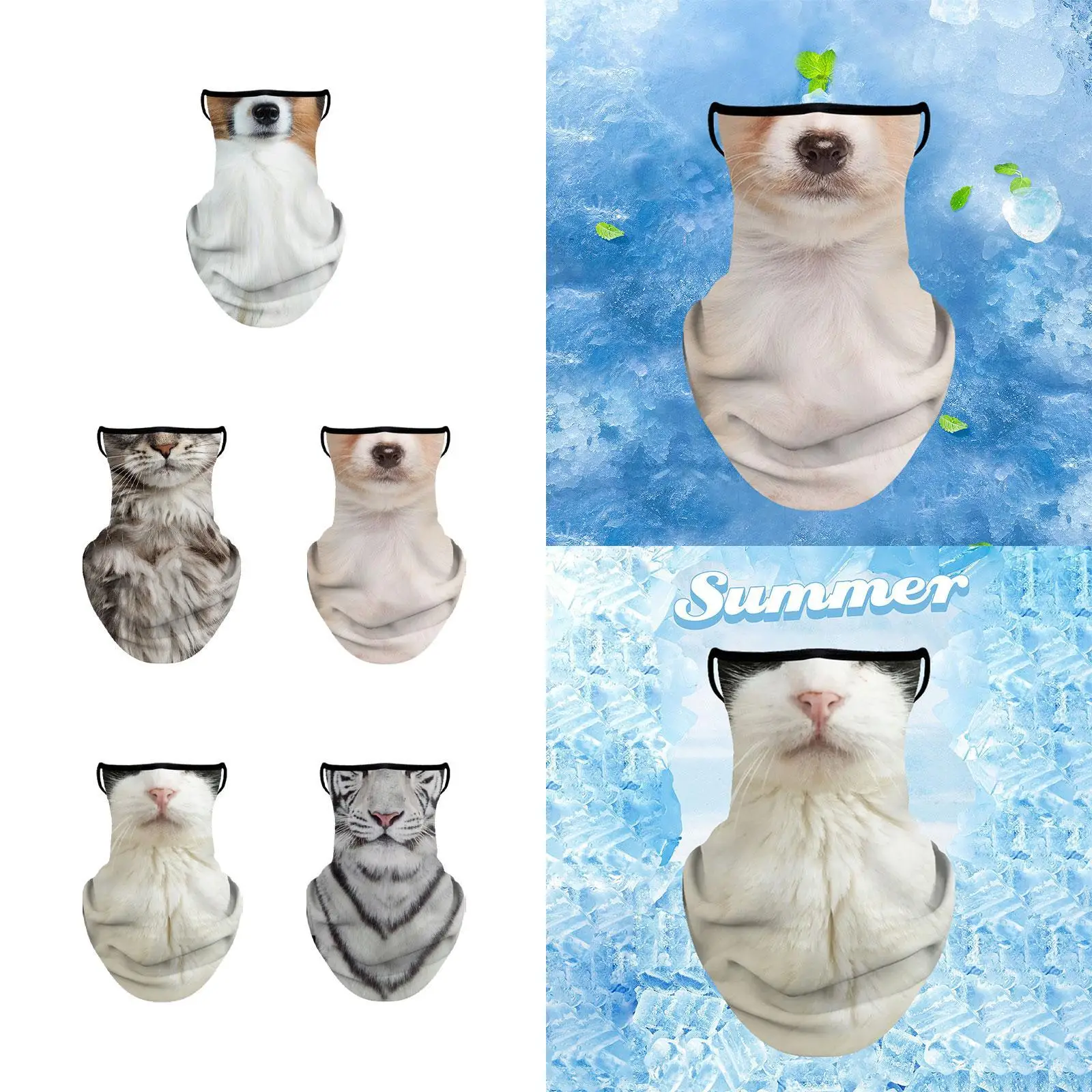 Neck Gaiter Face Mask Covering with Ear Loops Nose Mouth Neck Coverage for Running Fishing Biking Outdoor Activities Motorcycle