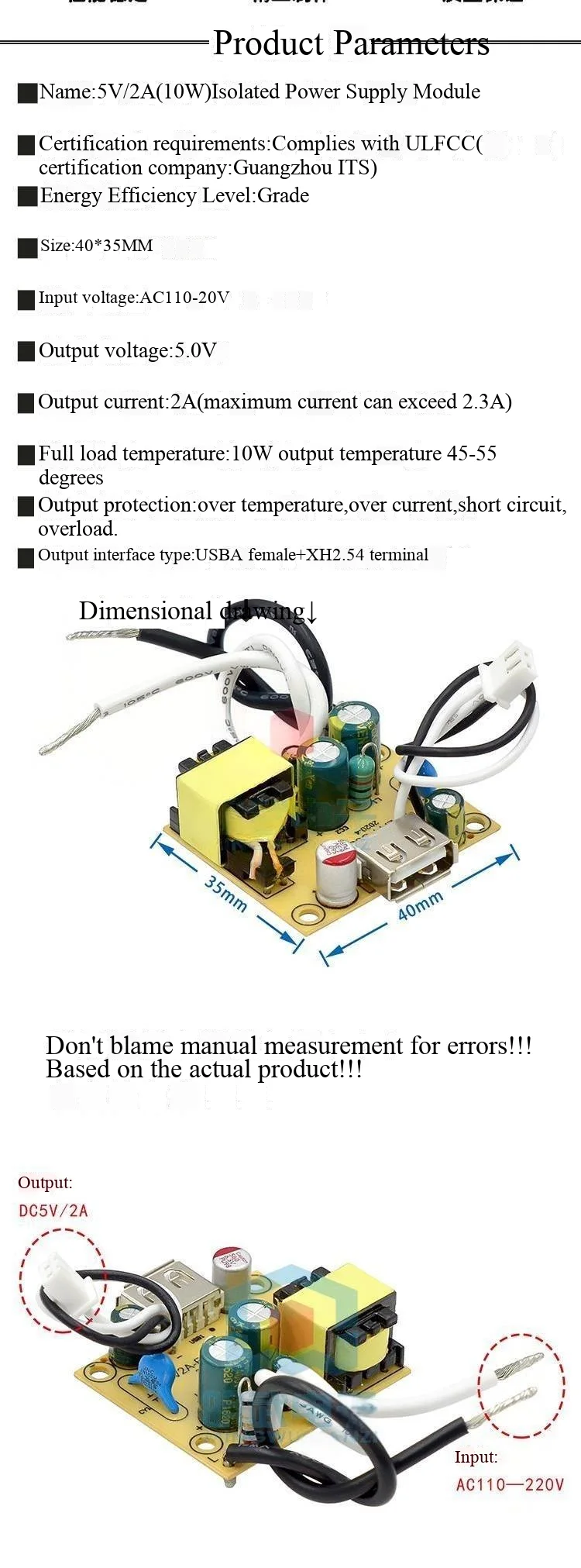 Kleines 5V2A-Netzteil mit Befestigungslöchern, Transformatoradapter mit eingebautem Antriebsmodul, 5V2A 10W – Detail 2