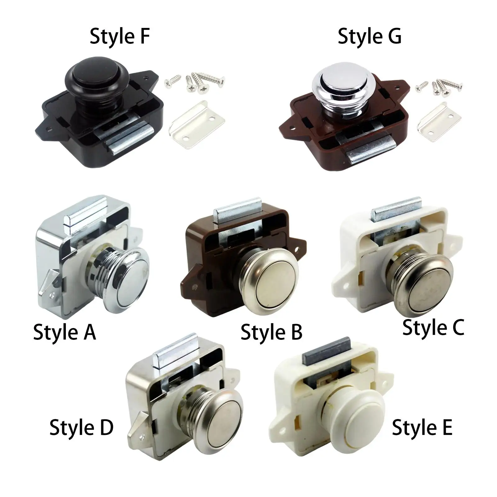 

Push Button Latch Lock Professional Hardware Keyless Easy Installation Cabinet Catch Lock for Yacht RVs Boat Camper Home