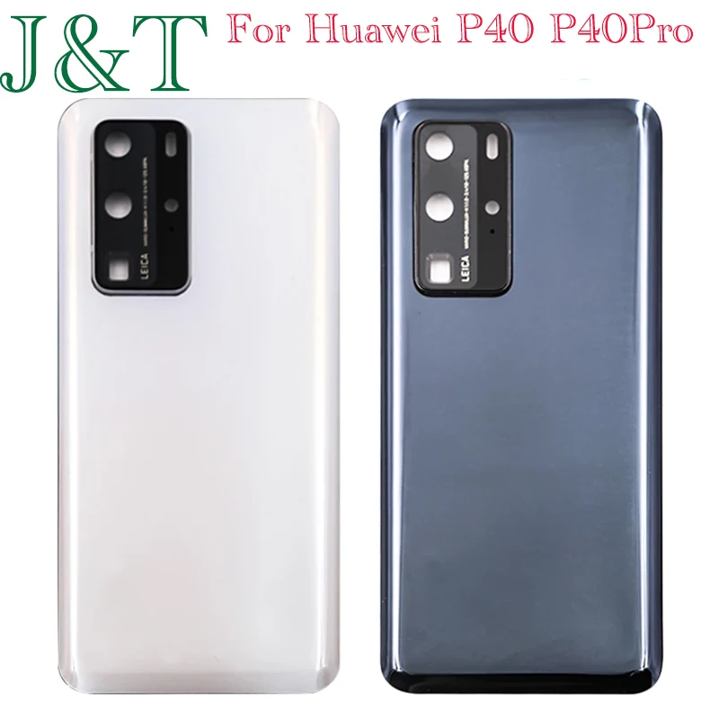 For Huawei P40 P40Pro Battery Back Cover 3D Glass Panel Rear Door For Huawei P40 Pro Housing Case + Camera Frame Lens Replace