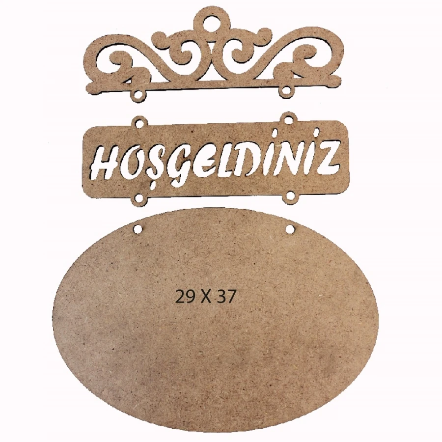 L228 Oval Welcome Board, Unpainted Raw Wood Mdf Board