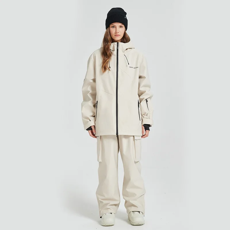 بدلة تزلج 3L بدلة تزلج نسائية للجنسين مقاومة للماء وقابلة للتنفس وقفل درجة الحرارة وسراويل تزلج دافئة مقاومة للبرودة #5