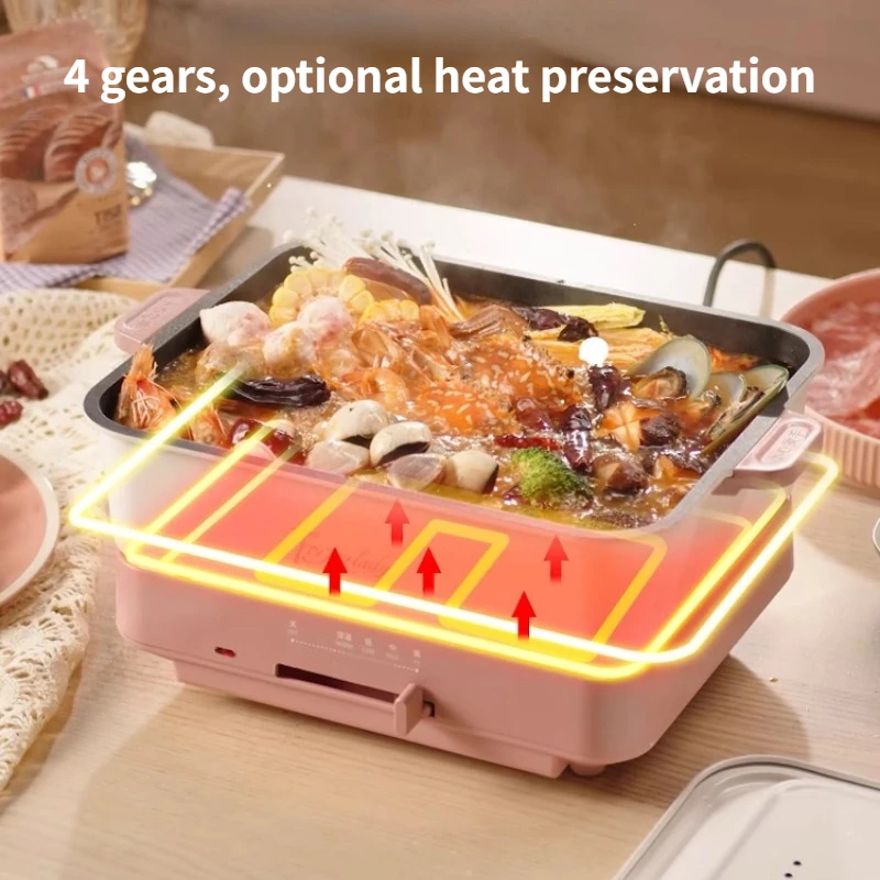 Electric Hot Pot 220V  Multifunctional Cooking Pot for Home Use Cooking, Frying and Barbecuing in One мультиварку скороварку