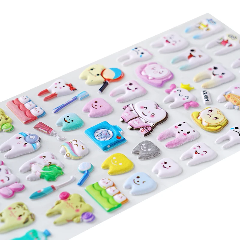 1/4pcs Dental Tooth Shape Stickers Cute Cartoon Dentistry Decoration Fashion Teeth Dentist Clinic Kid Children Gift