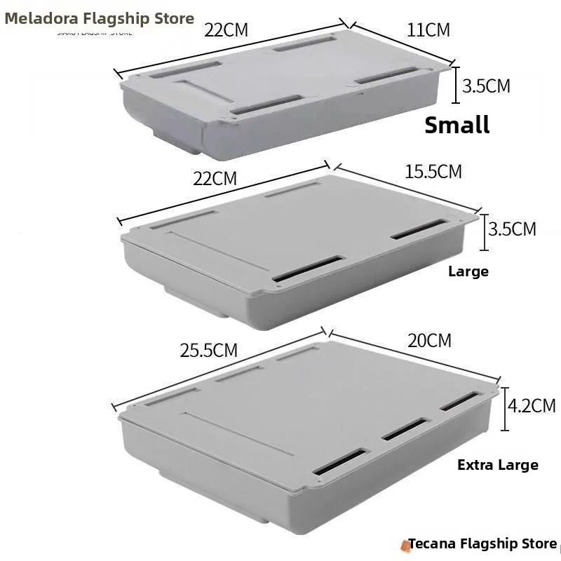 Invisible Desk Drawer Style Storage Box Office Anti-Theft Hidden Treasure Dark Grid Sticky Type Small Secret Money Box