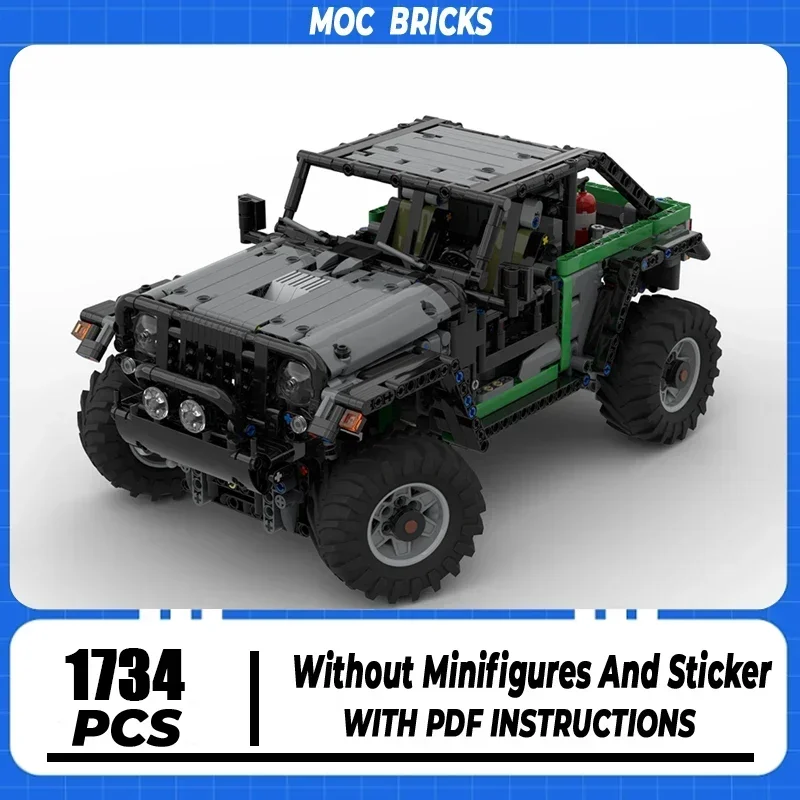 MOC-Bloco Modular Jeep Trailcat, Modelo de Carro 4x4, Tecnologia De Montagem De Tijolos, Veículo Off Road, Brinquedo, Presentes De Férias, DIY