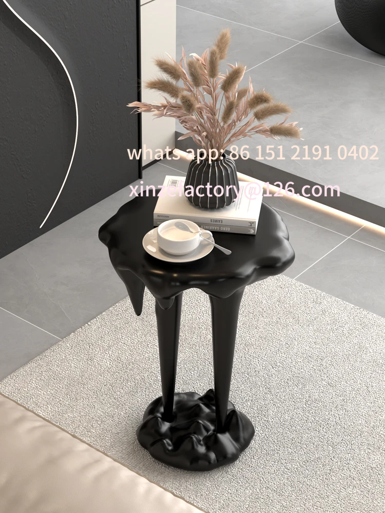 

Customizable Round Small Sofa Side Tables Simple Style Creative Resin Art Coffee Table Large Floor Ornaments