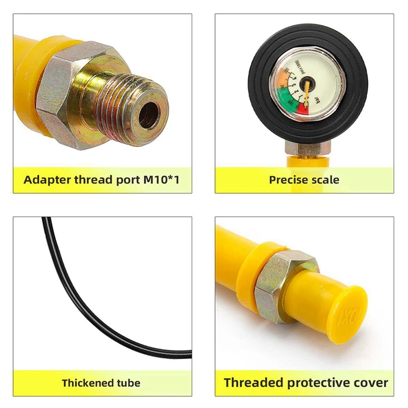 2X DIDEEP Upgrade Pressure Gauge Replacement Fit For The DIDEEP Series Scuba Diving Tank With M10X1 Thread Aviation