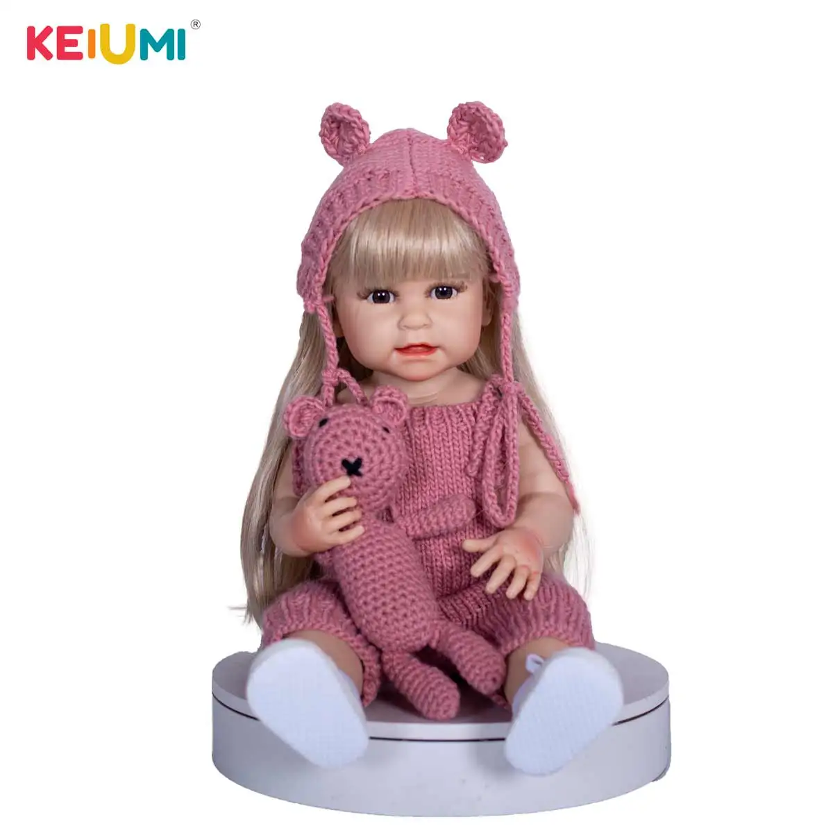 22inch 55 cm All Silicone Cute Little Girl Reborn Baby Doll Bebe Reborn Toys Birthday Gifts For Child