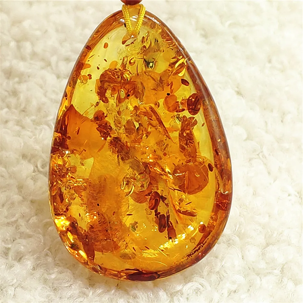 

Natural Yellow Piebald Amber Round Pendant Flower Yellow Amber Women Men 39x27x12mm Jewelry Reiki Stone Burma AAAAAAA