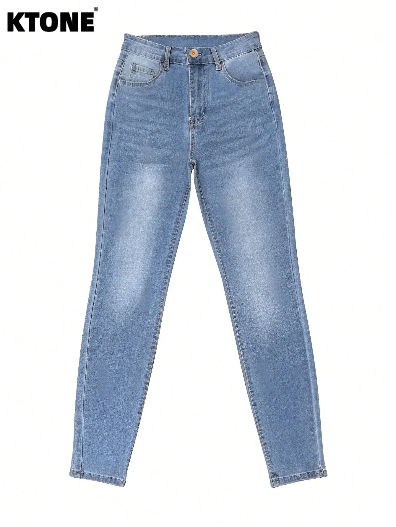 

Minimalist Solid Color Jeans Blue Slim For Man Original Drip Streetwear No accessories or belts included