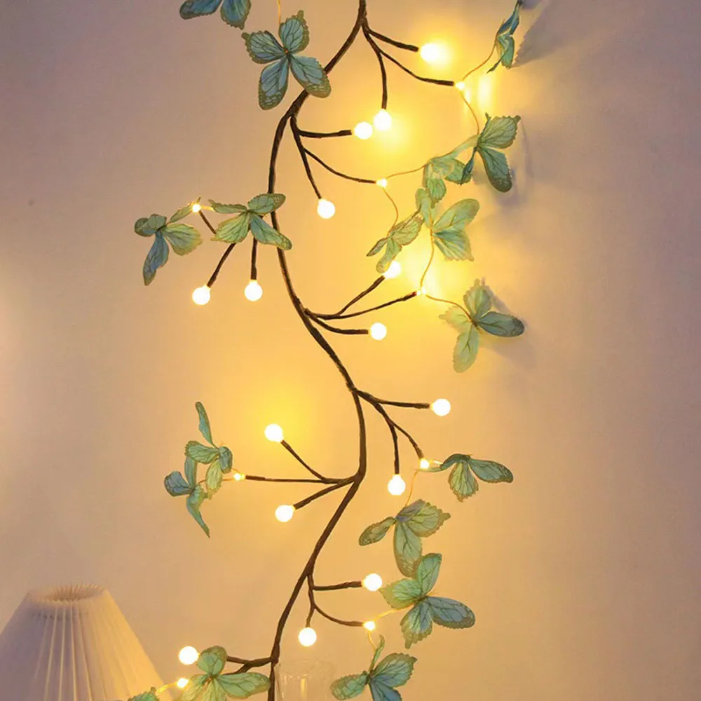 LED simulation branches can bend DIY modeling rattan lights string holiday decoration background wall bedroom room layout USB