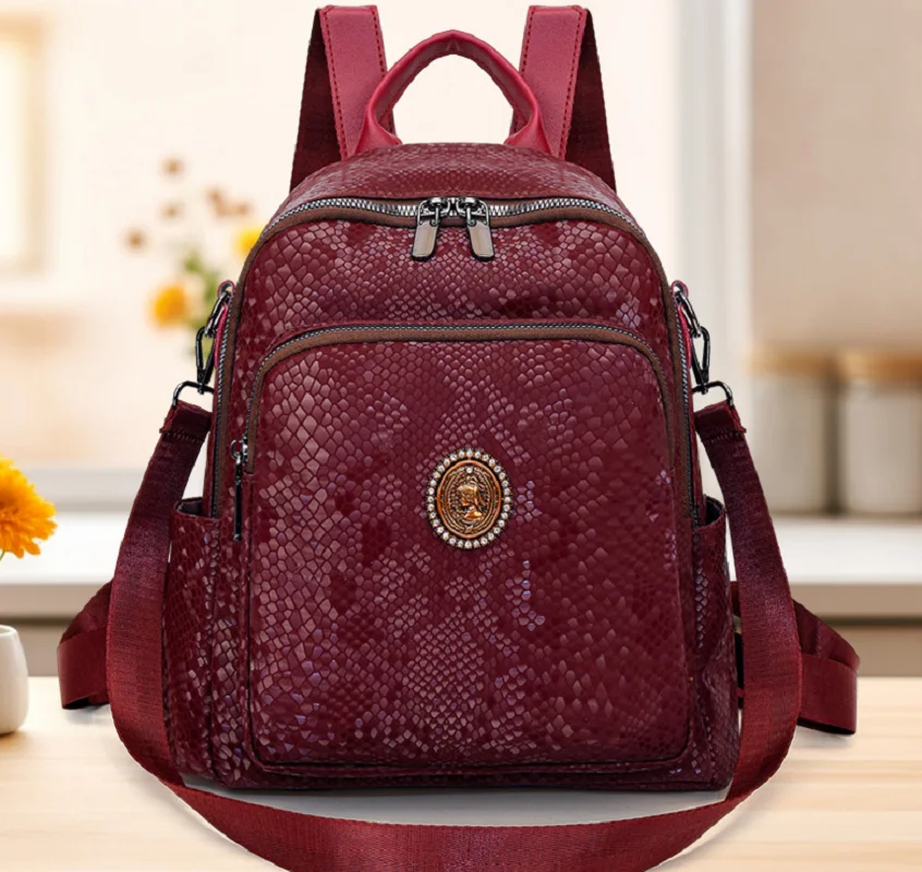 New Fashion Trend Soft Leather Multi functional Travel Backpacks Women's Large Capacity Shoulder Bags Totes Crossbody Bagpack