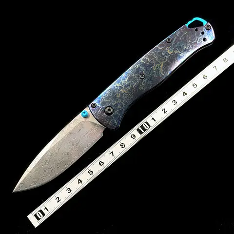 BM 535 TC4 Bugout Mirror Damascus Blade Knife