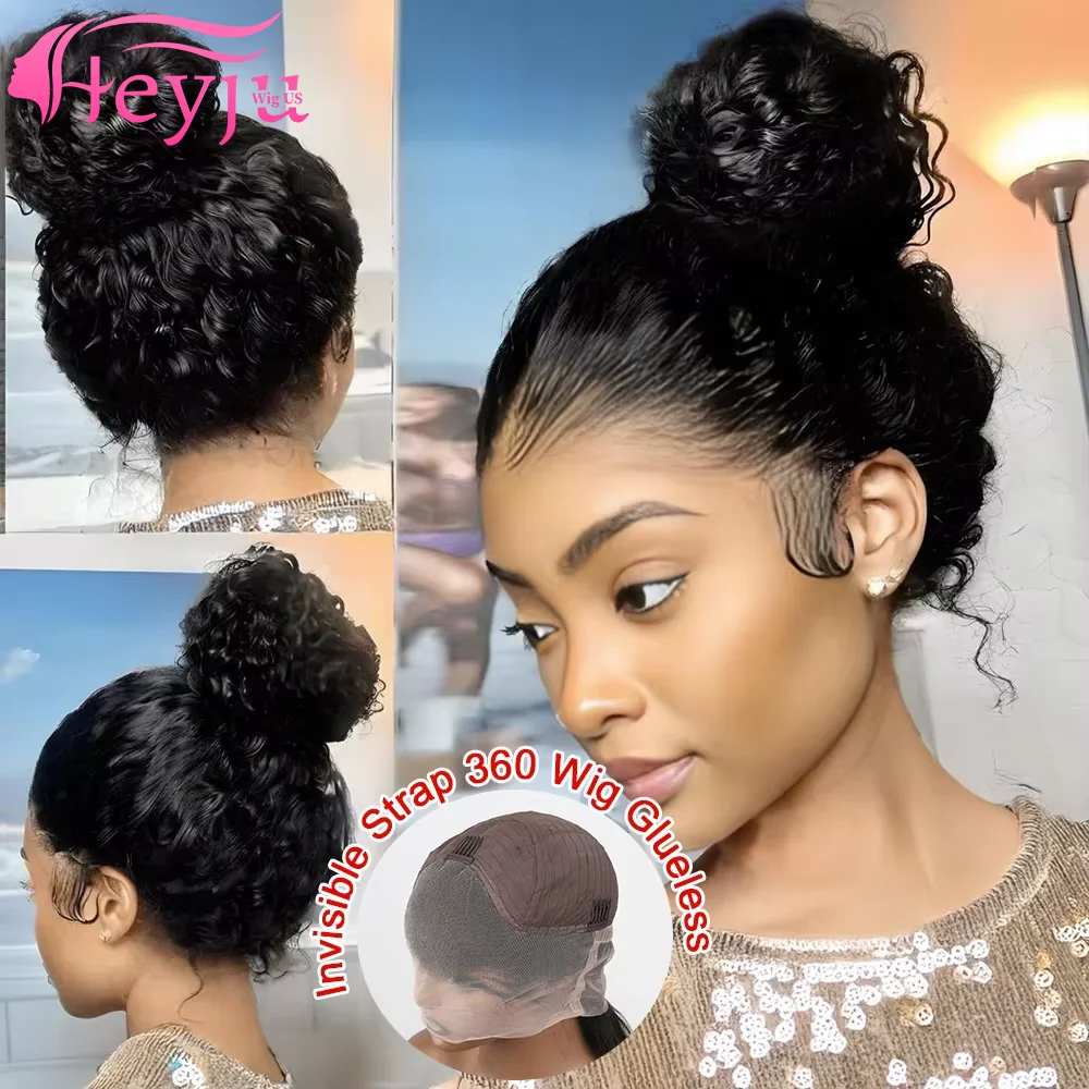 

360 Hd Full Lace Wig Human Hair Glueless Wigs Pre Cut Lace Deep Curly 360 Lace Front Wigs Preplucked Invisible Drawstring Wigs