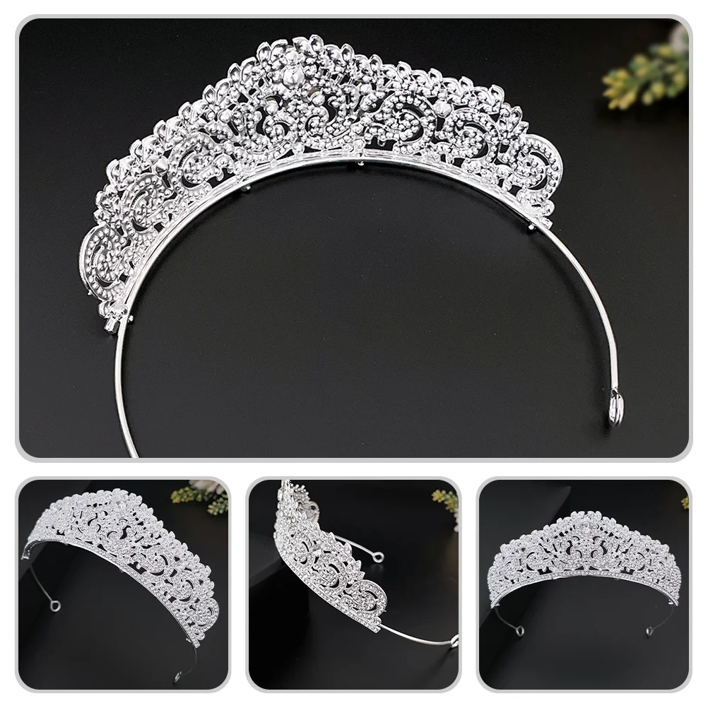 

Crown Headband For Women Vintage Bridal Tiara Rhinestone Headdress Glitter Wedding Hair Accessory Lightweight Party Decor