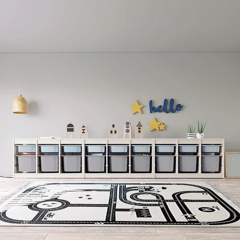 

W8 Children's Storage Cabinet Bookshelf Bookcase Floor-to-ceiling Solid Wood Baby Toys TV Cabinet Storage Storage Rack